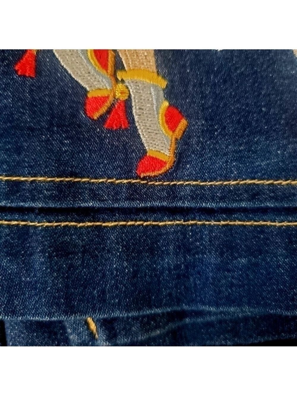 Bob Mackie Jacket Women (M) Marching Band Blue Denim Whimsical Patriotic July 4 - Picture 9 of 16